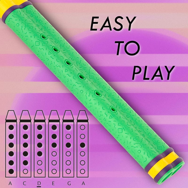 BáFlute BaFlute Native American Style Drone Flute, Key of A 432hz, Double Chamber Drone Flute, 3D Printed, 90's Vibe (Green) - Image 5